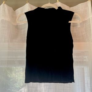 Zara Ribbed Turtle Neck Short Sleeve Tank Crop Top